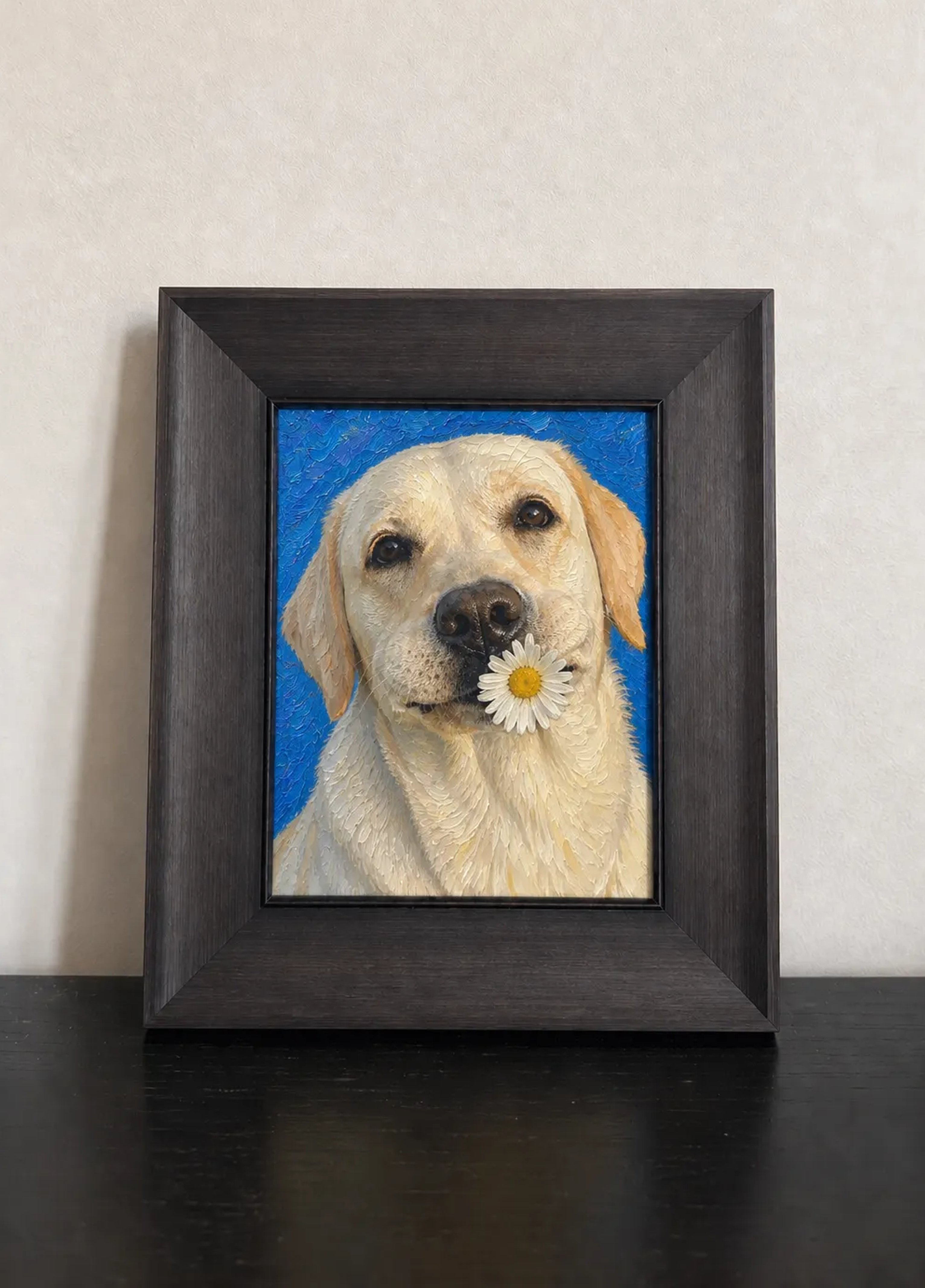 Custom hand-painted oil pet portrait artwork